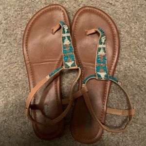 Turquoise Beaded Sandals